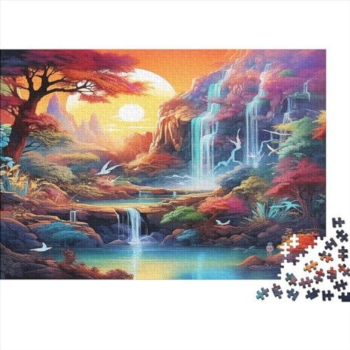 Wasserfall Wunderland Puzzlespiel 1000 Teile Puzzle Für Erwachsene Und Kinder Ab 14 Jahren, Puzzle-Motiv Erwachsenen Puzzlespiel Puzzel 1000pcs (75x50cm) von ZHUICHENG