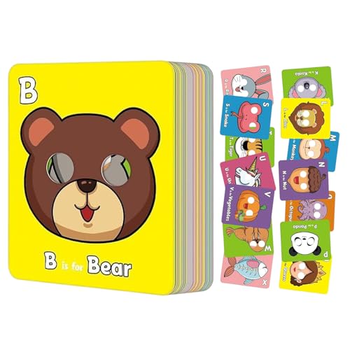 Alphabet Lernkarten, 26X Buchstaben Lernkarten Für Kinder Education Tier Alphabet Lernspielzeug Für 3-5 Jahr Unterwegs Vorschule Geburtstag Zuhause Unterricht von ZHUMCCY