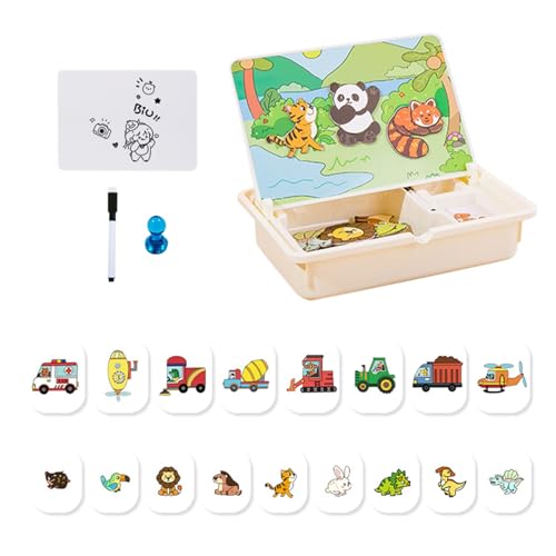 Magnetspiel Puzzle Box, Magnetpuzzle Für Kinder Magnetisches Puzzle Spielzeug Mit Aufbewahrungsbox Pädagogisches Magnetspiel Spielzeug Für Alter Von 3+ Jungens Mädchen von ZHUMCCY