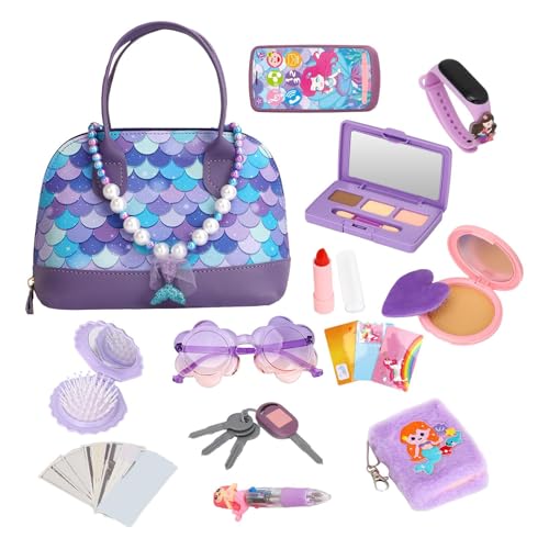 Vortäuschen Handtasche Für Kleine Mädchen, Kinder Mädchen Handtasche Mit Zubehör Kinder Rollenspielspielzeug Für Festivals, Geburtstage, Weihnachten von ZHUMCCY