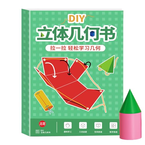 ZHUMCCY Geometrie Buch Für Kinder,Ziehfaden 3D Geometrie Lernbuch | Interaktives Hands-On Förderspielzeug Für Kleinkinder Kinder von ZHUMCCY