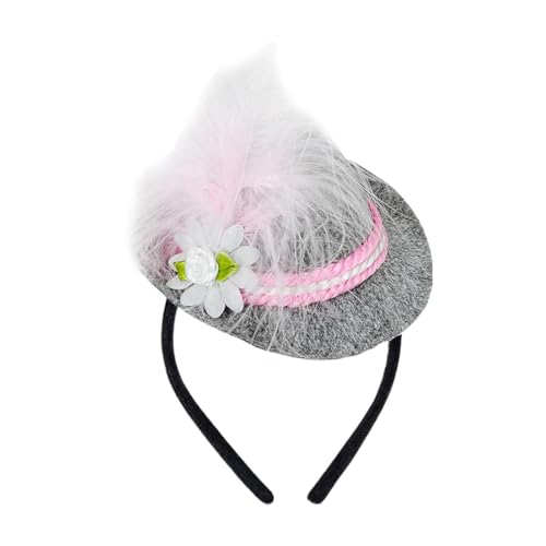 ZHUMCCY Oktoberfest Seppelhut Haarreif, Seppelhut Haarreif Mit Feder Tirolerhut Haarband Oktoberfest Hut Dekoration Für Oktoberfest Karneval von ZHUMCCY