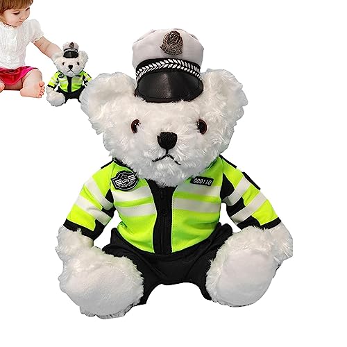 ZHUMCCY Polices Bär Plüsch | Ausgestopftes Bären-Plüschtier im Polices- Weicher Plüschbär mit abnehmbarem, Plüschtier für Kinder, Mädchen und ZHUMCCY Polices Bär Plüsch | Ausgestopftes Bären-Plüschtier im Polices- Weicher Plüschbär mit abnehmbarem, Plüschtier für Kinder, Mädchen und von ZHUMCCY