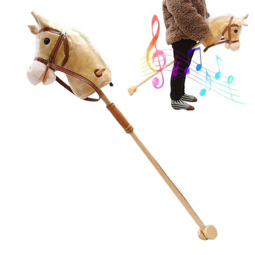 ZHUMCCY Steckenpferd, Hobby Horse, Spielzeug Pferds Lustig Steckenpferd Mit Sound Realistisches Stockpferd Spielpferd Für Kinder Jungens Mädchen Rollenspiele Geburtstag Weihnachten Partys, 100cm von ZHUMCCY
