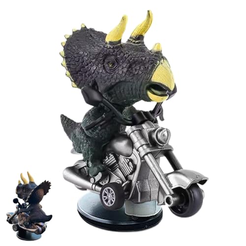 ZHUMCCY Tyrannosaurus Rex Autodekoration, Auto Armaturenbrett T-Rex Ornament | Treibender Dinosaurier auf Motorrad Figur,Kreatives Armaturenbrett-Dinosaurier-Ornament, neuartiges von ZHUMCCY