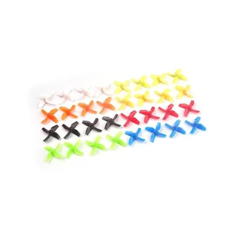 ZHUOHANG 10 Paar (10CW + 10CCW) 31 mm 4-Blatt-Propeller 0,8 mm for Blade Inductrix H36 Tiny6 E010 Tinywhoops Quad Drone 614 615 Brushed Motor(10Pairs Lime Green) von ZHUOHANG