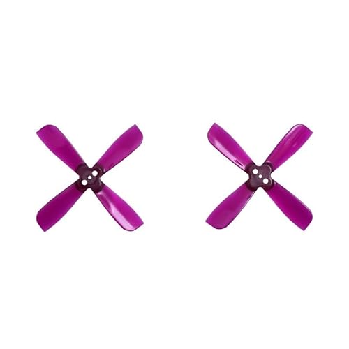 ZHUOHANG 10 Paare (10CW + 10CCW) 2035BN 2035 2X3,5X4 4-Blatt 2-Zoll-PC-Propeller 3-Loch for RC FPV Freestyle 2-Zoll-Mikrodrohnen(10Pairs Purple) von ZHUOHANG