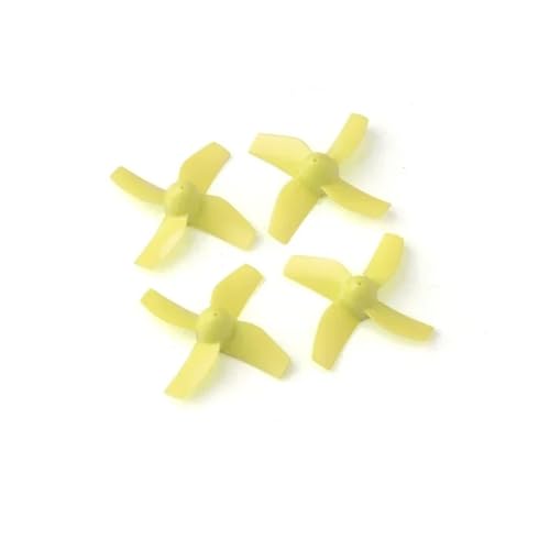 ZHUOHANG 10 Paar (10CW + 10CCW) 31 mm 4-Blatt-Propeller 0,8 mm for Blade Inductrix H36 Tiny6 E010 Tinywhoops Quad Drone 614 615 Brushed Motor(10Pairs Yellow) von ZHUOHANG