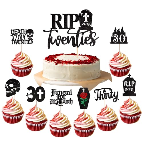 25 Stück Death to My 20s Cupcake-Topper mit Rip Twenties Cake Topper Death to My Twenties Cupcake Picks für Rip 20er Jahre Beerdigung Jugend 30. Geburtstag Party Kuchen Dekorationen Supplies 25 Stück Death to My 20s Cupcake-Topper mit Rip Twenties Cake Topper Death to My Twenties Cupcake Picks für Rip 20er Jahre Beerdigung Jugend 30. Geburtstag Party Kuchen Dekorationen Supplies von ZHUOWEISM