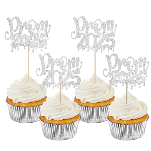 Cupcake-Aufsätze für Abschlussball 2025, Glitzer, Abschlussfeier, Nacht, Party, Cupcake-Picks, Klasse 2025, Dekorationen für Abschlussfeier, Abschlussball, Thema, Schule, Party, Kuchendekorationen von ZHUOWEISM
