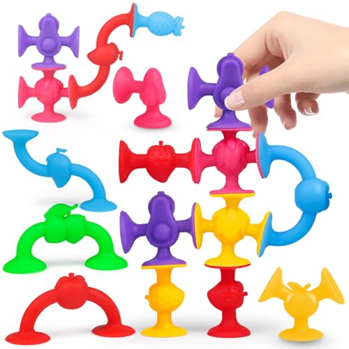 Baby Saugspielzeug, 15 Stück Silikon Saugnapf Badespielzeug für Kinder ab 3 Jahren, Sensorisches Sauger Spielzeug, Stressabbau Reisespielzeug Geschenk für Kleinkinder für 4 5 6 7 Jahre Jungen Mädchen Baby Saugspielzeug, 15 Stück Silikon Saugnapf Badespielzeug für Kinder ab 3 Jahren, Sensorisches Sauger Spielzeug, Stressabbau Reisespielzeug Geschenk für Kleinkinder für 4 5 6 7 Jahre Jungen Mädchen von ZHUOYOU