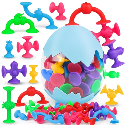 Saugnapf Spielzeug, Montessori Spielzeug Badespielzeug ab 3 Jahre, 30 Stück Sensorik Silikon Saugnapf mit Dinosauriereier Aufbewahrungs, Stressabbau-Spielzeug Reisespielzeug für Kinder ab 4 5 6 Jahre Saugnapf Spielzeug, Montessori Spielzeug Badespielzeug ab 3 Jahre, 30 Stück Sensorik Silikon Saugnapf mit Dinosauriereier Aufbewahrungs, Stressabbau-Spielzeug Reisespielzeug für Kinder ab 4 5 6 Jahre von ZHUOYOU