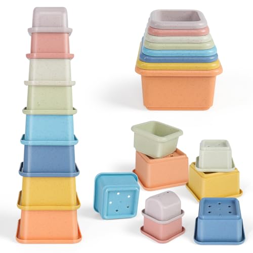 Stapelbecher Spielzeug, Stapelturm Baby mit 8 Bechern, Badespielzeug Bauen Spielzeug Sandspielzeug Becher Für Kinder, Stapelspiel Learnspielzeug Motorikspielzeug Geschenk für 1 2 3 Jahr Jungen Mädchen Stapelbecher Spielzeug, Stapelturm Baby mit 8 Bechern, Badespielzeug Bauen Spielzeug Sandspielzeug Becher Für Kinder, Stapelspiel Learnspielzeug Motorikspielzeug Geschenk für 1 2 3 Jahr Jungen Mädchen von ZHUOYOU
