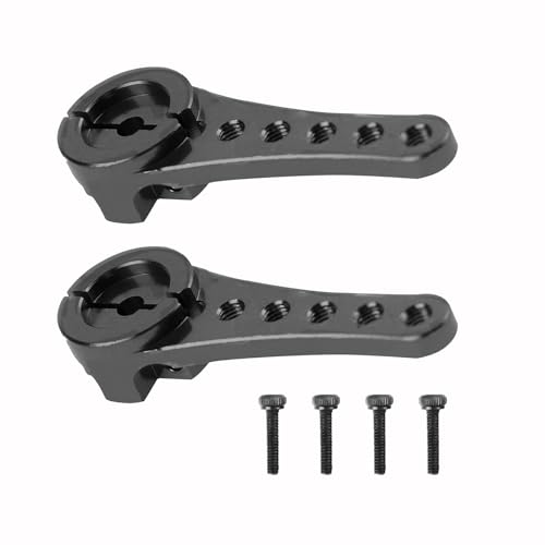 2 Stück Aluminium 25T Servo Horn Langer Lenk-Servoarm 46 mm Länge für DIY RC Auto/Boot/Flugzeug/Boot Modell Zubehör mit M2,5 Schrauben (schwarz) von ZHUOYUEFSC