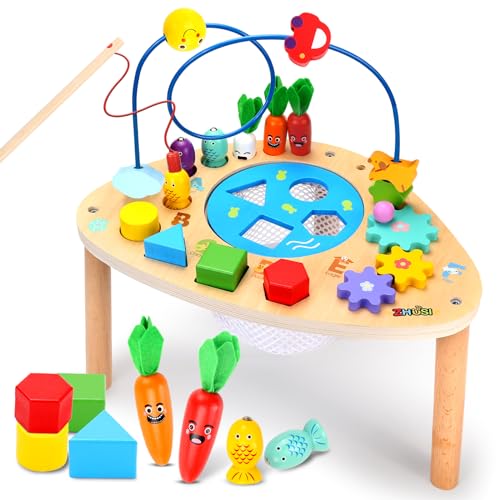 ZHUSI Aktivität Tisch für 1+Jahr, 6 in 1 hölzerne Montessori Spielzeug mit Angeln Spiel Perle Labyrinth Form Sorter Spielzeug, Baby Sensorik Spielzeug, 1st Geburtstag Geschenke für Mädchen Jungen ZHUSI Aktivität Tisch für 1+Jahr, 6 in 1 hölzerne Montessori Spielzeug mit Angeln Spiel Perle Labyrinth Form Sorter Spielzeug, Baby Sensorik Spielzeug, 1st Geburtstag Geschenke für Mädchen Jungen von ZHUSI