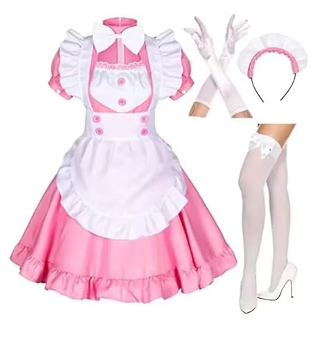ZHUWWQPINGIKERKRW Dienstmädchen-Outfit, Anime, schwarzes Cosplay-Kleid, Trauzeugin, Cosplay-Kostüm, Rosa, Größe 3XL von ZHUWWQPINGIKERKRW