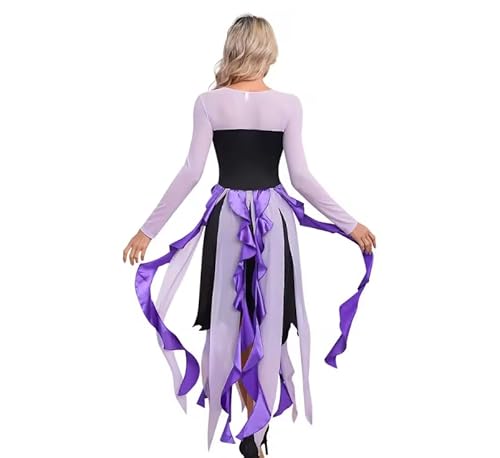 ZHUWWQPINGIKERKRW SeaDress Meerjungfrau-Kostüm für Damen, lange Ärmel, Oktopus-Kostüm, Motto-Party, Erwachsenen-Outfit, lila, Größe 4XL von ZHUWWQPINGIKERKRW