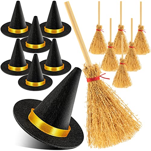 ZHWKMYP Mini-Hexenhut, kleine schwarze Hexenhüte für Bastelarbeiten, Halloween-Party-Dekoration, 14 Stück von ZHWKMYP