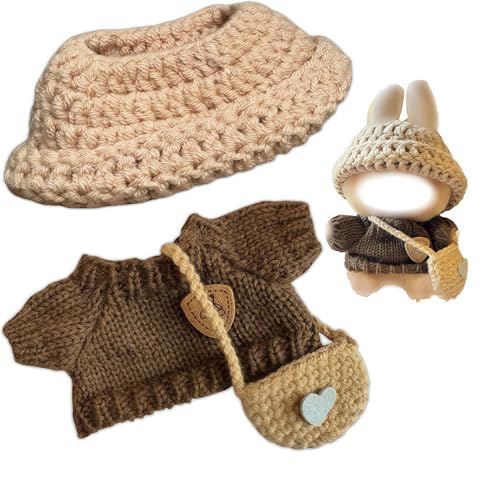 3 Stück Kleidung für LA-BU Puppe,Kuscheltier Kleidung Outfit,17 cm Puppe Kleidungsset mit Hut,Kleidung und Rucksack,Bezaubernde Puppenkleidung (Keine Puppe) Maschenware von ZHXMALL