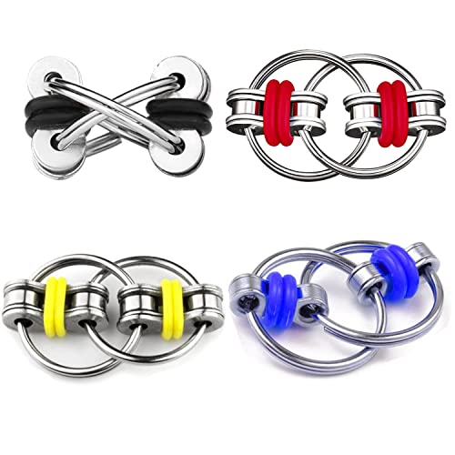 Flippy Chain Fidget,4 Stück Dekomprimierung Ketten-schlüsselring Bike Chain Fidget Set Unendlicher Flip Chain Dekompression Stressreduzierer für Kinder Erwachsene und Jugendliche Flippy Chain Fidget,4 Stück Dekomprimierung Ketten-schlüsselring Bike Chain Fidget Set Unendlicher Flip Chain Dekompression Stressreduzierer für Kinder Erwachsene und Jugendliche von ZHjuju