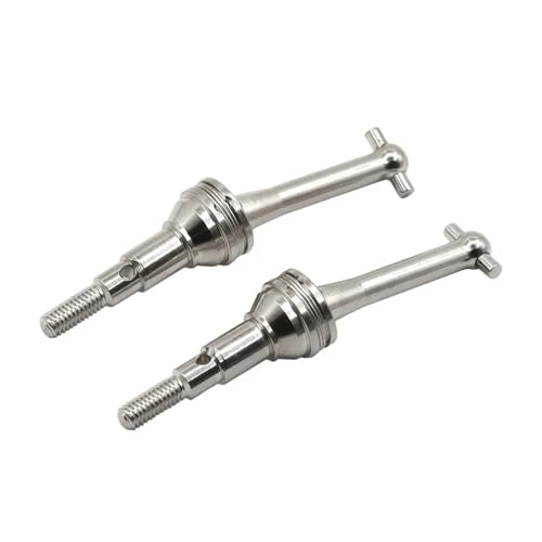 ZIBOXI 2 Pcs CVD Antriebswelle Hund Knochen for MJX 1/14 Hyper Go Truck 14301 14302 14410 RC Auto Upgrade Teile Zubehör(Silver) von ZIBOXI