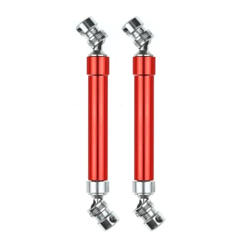 ZIBOXI 2 STÜCKE CVD Antriebswelle 110-160mm for 1/10 RC Rock Crawler Axial SCX10 90046 Traxxas TRX4, Rot von ZIBOXI