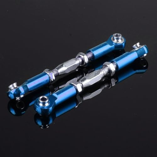 ZIBOXI 2 STÜCKE Vorne Hinten Servo Link Spurstangen 90-120 MM 2335 RC Fit for Traxxas 1/10 Slash 4x4 Stampede 4X4 Upgrade Teile(BLUE) von ZIBOXI