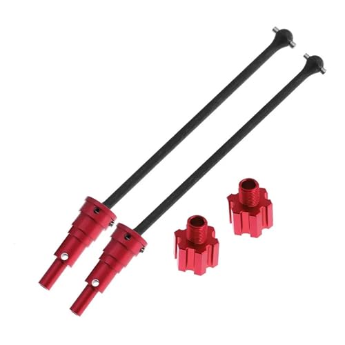 ZIBOXI 2 stücke 10mm Erweiterte Antriebswelle CVD Antriebswelle Mit Keil Rad Hex for 1/5 Traxxas X-MAXX XMAXX RC Auto Upgrade Teile(Red) von ZIBOXI