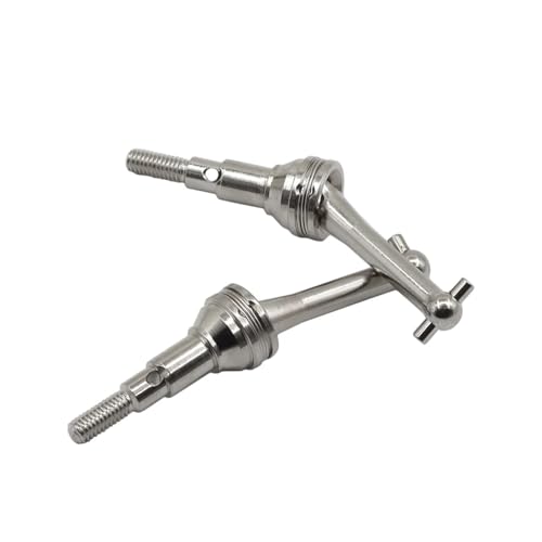 ZIBOXI 2Pcs Antriebswellen Hundeknochen Fit for MJX 1/14 Hyper Go Truck 14301 14302 CVD 14410 RC Auto Upgrade Teile Zubehör(Silver) von ZIBOXI