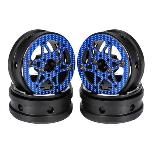 ZIBOXI 4,8 cm (1,9 Zoll) Beadlock-Räder Felgen Ultraleicht für 1/10 RC Crawler Capra TRX4 SCX10 PRO VS4 Gspeed V4 Comp baut LCG DIY (Farbe: 4 Stück A Blau) von ZIBOXI