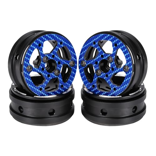 ZIBOXI 4,8 cm (1,9 Zoll) Beadlock-Räder Felgen Ultraleicht für 1/10 RC Crawler Capra TRX4 SCX10 PRO VS4 Gspeed V4 Comp baut LCG DIY (Farbe: 4 Stück C Blau) von ZIBOXI