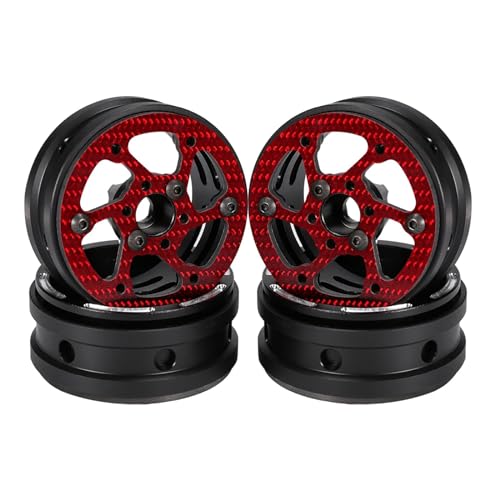 ZIBOXI 4,8 cm Delrin-Räder Felge für 1/10 RC Rig Crawler LCG Comp baut SCX10 Capra TRX4 TGH Dlux Gspeed V4 Ugrc Chassis (Farbe: 4 Stück C Rot) von ZIBOXI