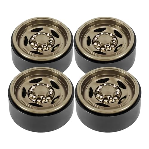 ZIBOXI 4 Stück 4,8 cm Beadlock-Felgen mit Skalen-Hardware für 1/10 RC Crawler SCX10 III Capra TRX4 VS4 10 CC01 TF2 D90 86100 EMO X3 (Farbe: Braun) von ZIBOXI