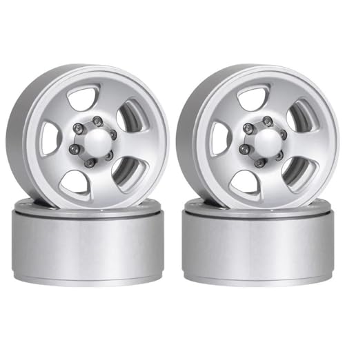 ZIBOXI 4 Stück Retro 5 Speichen 4,8 cm Beadlock Räder Felge 55 x 26 mm 1/10 RC Crawler TRX4 SCX10 Capra RR10 Fit für Wraith für Redcat GRN8 von ZIBOXI