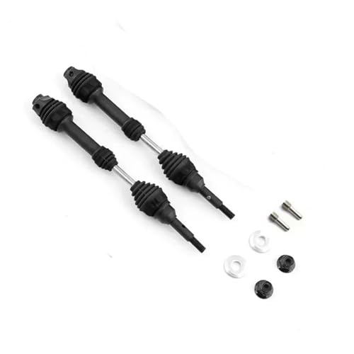 ZIBOXI 4 Stücke/2 stücke Hinten Antriebswelle Antriebswelle CVD for 1/10 Trxs Slash Rustler Hoss Stampede VXL 4X4 6851R 6852R RC Auto(Black Front) von ZIBOXI