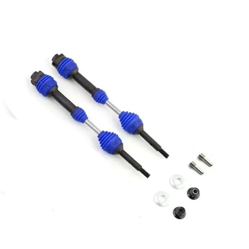 ZIBOXI 4 Stücke/2 stücke Hinten Antriebswelle Antriebswelle CVD for 1/10 Trxs Slash Rustler Hoss Stampede VXL 4X4 6851R 6852R RC Auto(Blue Rear) von ZIBOXI
