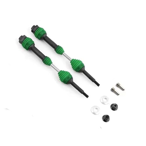 ZIBOXI 4 Stücke/2 stücke Hinten Antriebswelle Antriebswelle CVD for 1/10 Trxs Slash Rustler Hoss Stampede VXL 4X4 6851R 6852R RC Auto(Green Rear) von ZIBOXI