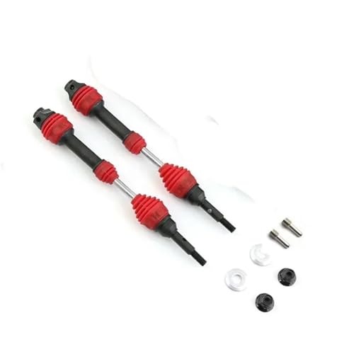 ZIBOXI 4 Stücke/2 stücke Hinten Antriebswelle Antriebswelle CVD for 1/10 Trxs Slash Rustler Hoss Stampede VXL 4X4 6851R 6852R RC Auto(Red Front) von ZIBOXI