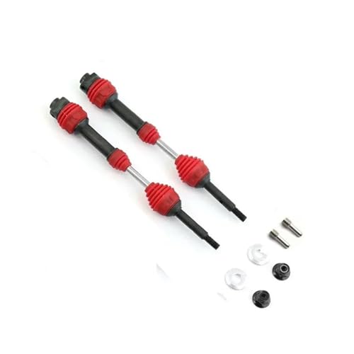 ZIBOXI 4 Stücke/2 stücke Hinten Antriebswelle Antriebswelle CVD for 1/10 Trxs Slash Rustler Hoss Stampede VXL 4X4 6851R 6852R RC Auto(Red Rear) von ZIBOXI