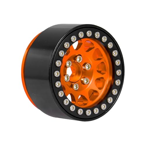 ZIBOXI 4PCS 1,9 Beadlock Felge Hub 1/10 Fit for Traxxas for Hsp for Redcat Rc4wd for Tamiya Axial SCX10 D90 for HPI RC Auto Ersatzteil (Color : Orange) von ZIBOXI