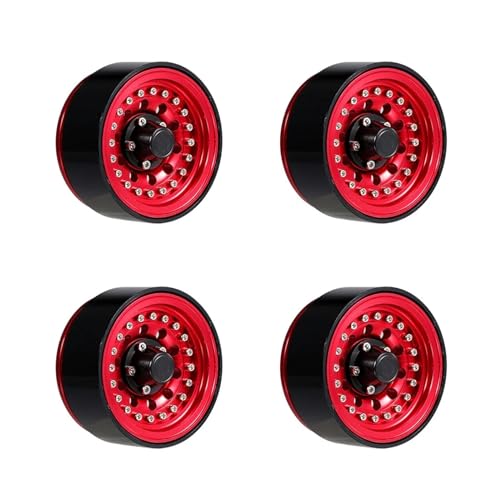 ZIBOXI 4PCS 1,9 in Beadlock Felge Hub 1/10 RC Crawler Auto Kompatibel for Hsp for Redcat for Traxxa for Tamiya for Hpi Rc4wd Axial RC Auto (Color : Red) von ZIBOXI