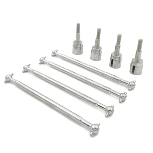 ZIBOXI 4Pcs Antriebswelle Dogbone 89,5mm 08029 Und Kurze Achse 02033 for RC HSP 1/10 94111 RC Auto Upgrade Teile zubehör(Silver) von ZIBOXI
