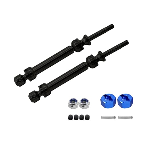 ZIBOXI 4Pcs Vorne Und Hinten Antriebswelle Spline CVD 110-150MM for 1/10 Slash Rustler Stampede VXL 4X4 4WD RC Auto Upgrade Teile(Black Rear) von ZIBOXI