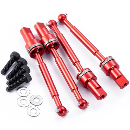 ZIBOXI Aluminium Legierung/Stahl CVD/Hex Adapter Umwandlung for 1/18 Traxxas Latrax Teton RC Auto Upgrade Teile Zubehör(Alu Alloy CVD Red) von ZIBOXI