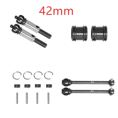 ZIBOXI Antriebswelle CVD Antriebswelle 37mm/39mm/42mm Dogbone Set for Tamiya TT02 XV01 XV02 RC Auto Upgrade Teile(42mm Set) von ZIBOXI