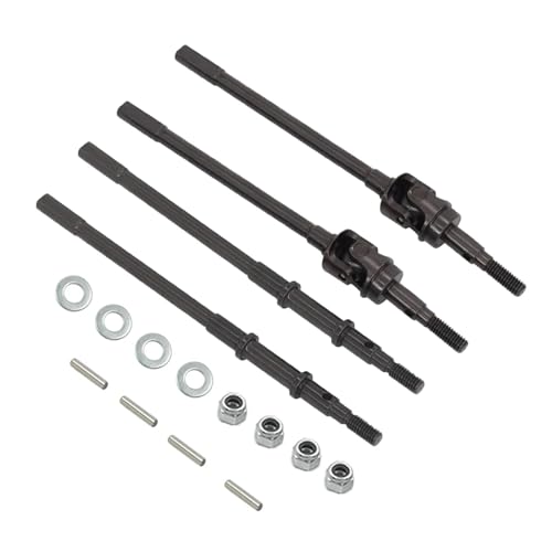 ZIBOXI CVD Antriebswelle Dogbone Heavy Duty Universal AR44 Achse Vorne Und Hinten for RC 1/10 Axial SCX10-II 90046 90047 for Jeep Wrangler(Black 1 Set) von ZIBOXI