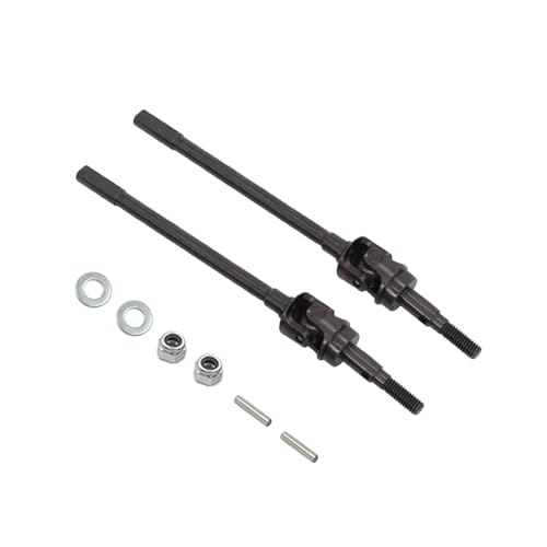 ZIBOXI CVD Antriebswelle Dogbone Heavy Duty Universal AR44 Achse Vorne Und Hinten for RC 1/10 Axial SCX10-II 90046 90047 for Jeep Wrangler(Black Front) von ZIBOXI