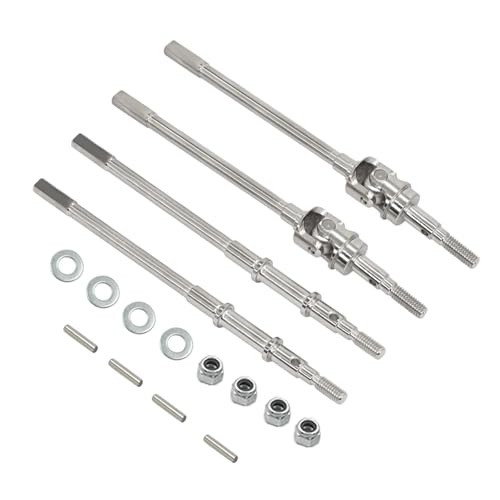 ZIBOXI CVD Antriebswelle Dogbone Heavy Duty Universal AR44 Achse Vorne Und Hinten for RC 1/10 Axial SCX10-II 90046 90047 for Jeep Wrangler(Silver 1 Set) von ZIBOXI