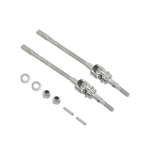 ZIBOXI CVD Antriebswelle Dogbone Heavy Duty Universal AR44 Achse Vorne Und Hinten for RC 1/10 Axial SCX10-II 90046 90047 for Jeep Wrangler(Silver Front) von ZIBOXI