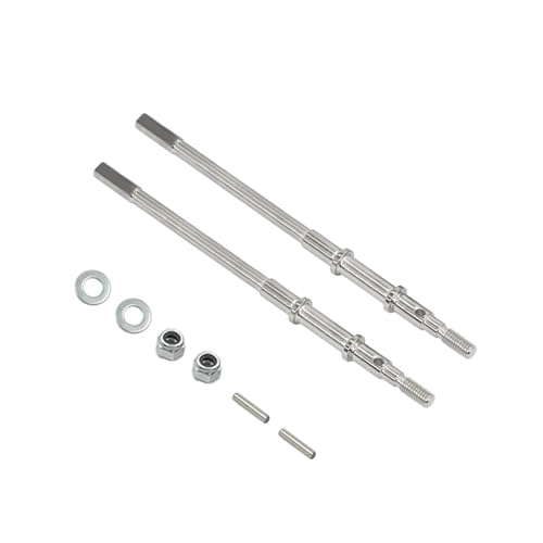 ZIBOXI CVD Antriebswelle Dogbone Heavy Duty Universal AR44 Achse Vorne Und Hinten for RC 1/10 Axial SCX10-II 90046 90047 for Jeep Wrangler(Silver Rear) von ZIBOXI